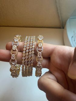 Gold and silver bangle set