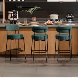 24'' Bar Stools Set of 3, for Kitchen Island. Green