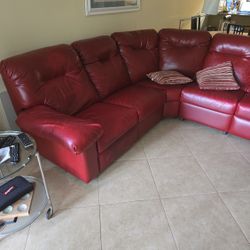 Red Leather couch - $175