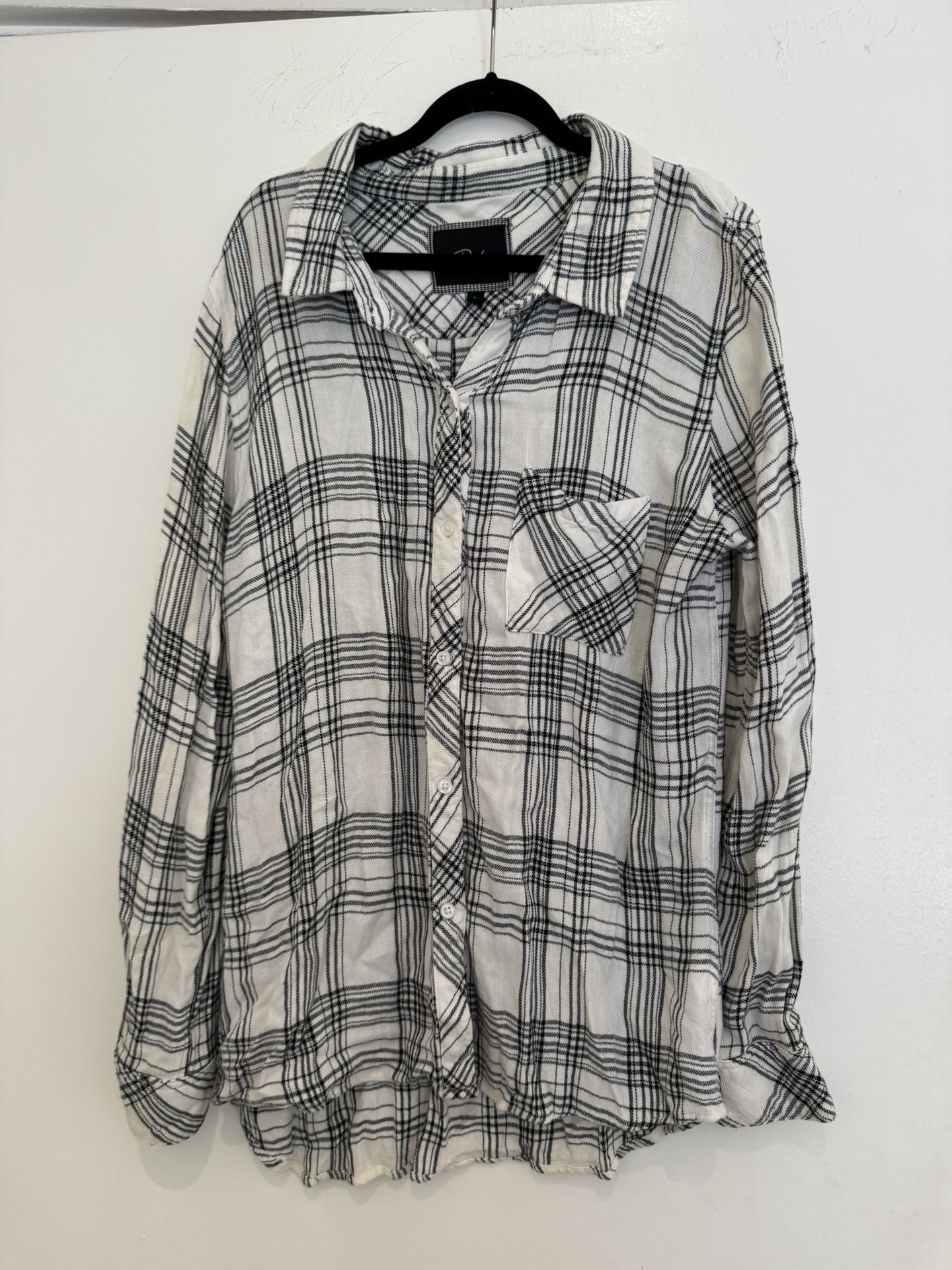 Rails Classic Black and White Plaid Shirt. Soft and classic.retail $178