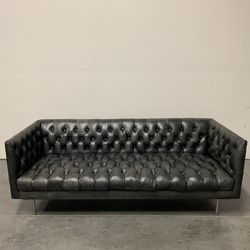 West Elm, Modern Chesterfield Leather Sofa