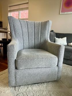 Gray Swivel Accent Arm Chair