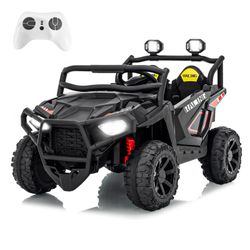 24V 2-Seater Kids Ride-On UTV, 4WD Electric Car with Parent Remote Control, 4x200W Motor, LED Headlights & Searchlights, Bluetooth Music, Spring Suspe