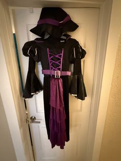 Girls Medieval Witch Costume with Hat (10-12 Yr) Halloween Costume