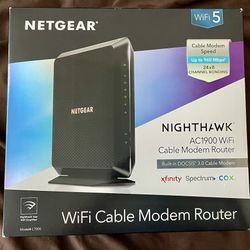 NETGEAR Nighthawk AC1900 (24x8) DOCSIS 3.0 WiFi Cable Modem Router Combo (C7000) for Xfinity from Comcast, Spectrum, Cox, more