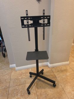 Rolling TV stand 49 inches high,  holds up to 80 lbs.