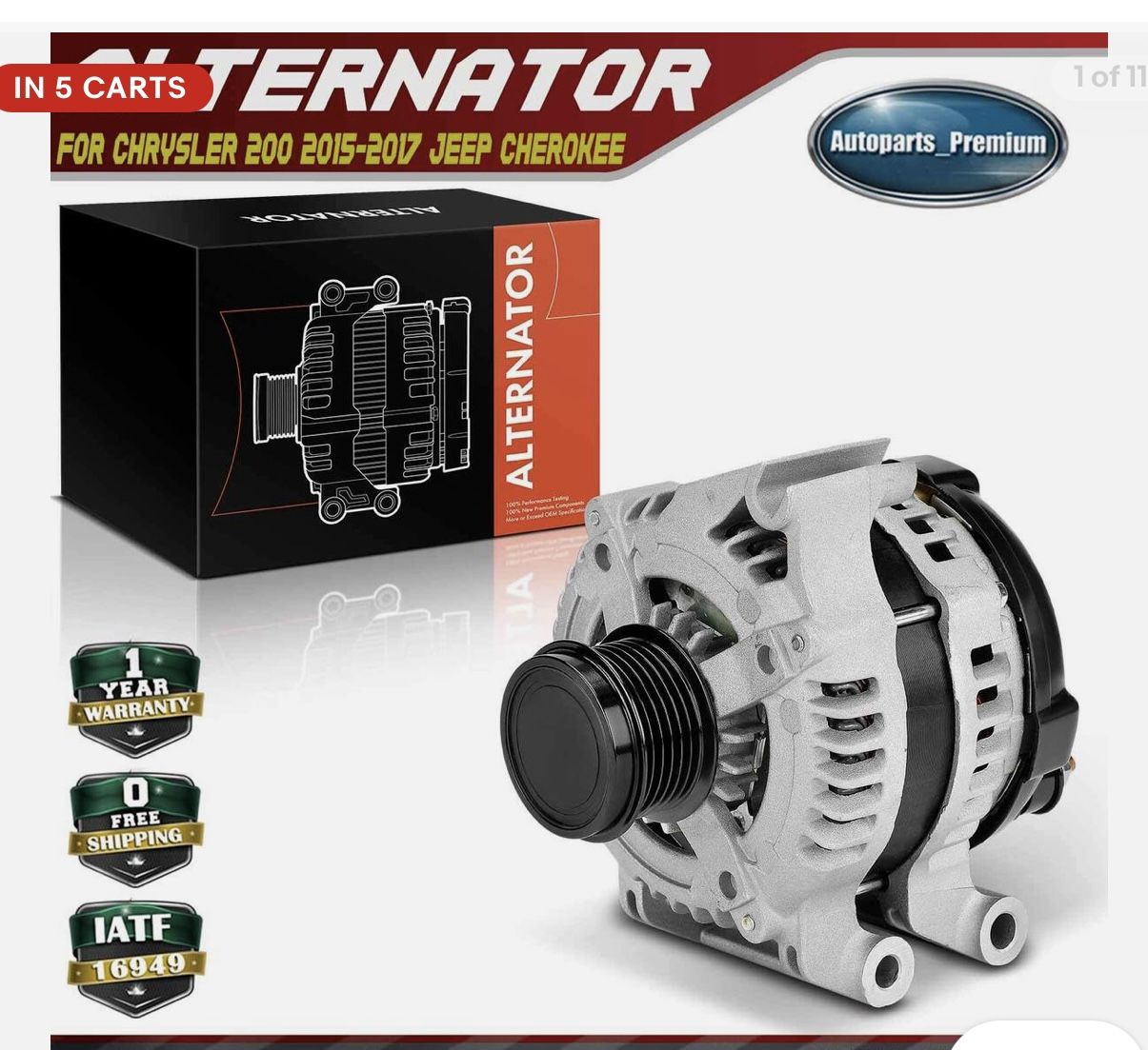 Alternator for Jeep Cherokee 2014-2022 V6 3.2L Chrysler (contact info removed)-2017 V6 3.6L