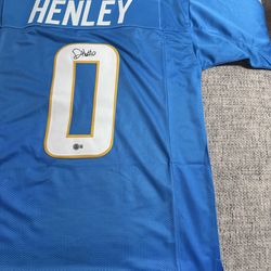 Daiyan Henley Signed Autograph Custom Jersey- Beckett Coa-Los Angeles Chargers