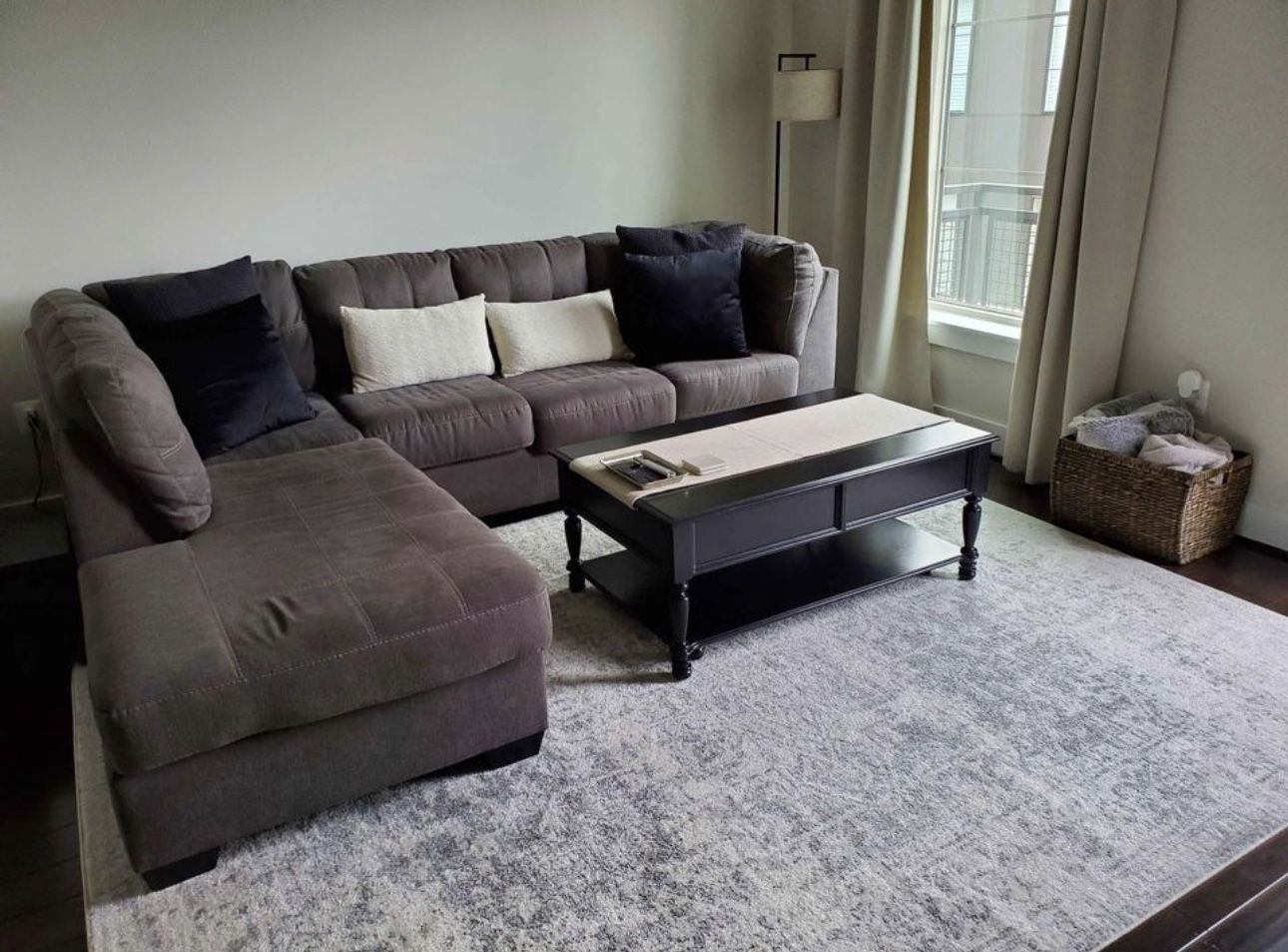 Gray Left Chaise Sectional