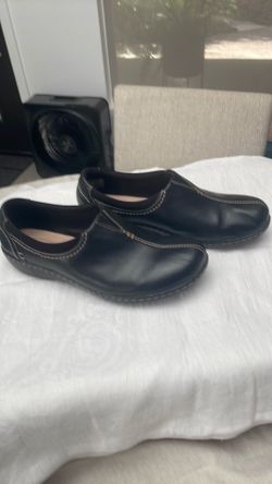 Clarks Ashland Joy Black Leather Slip On 9.5