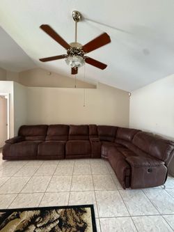 6pc Sectional suede leather reclining couch