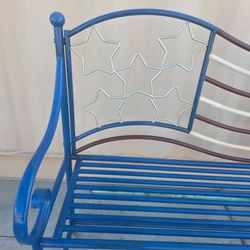 Patriotic Metal Outdoor Garden Bench