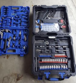Rolling tool box with tools