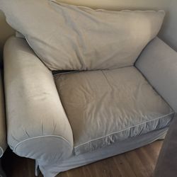 Tan Love Seat And Oversized Chair