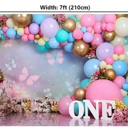 1st first birthday backdrop, dress , ONE box,  ONE banner, headband