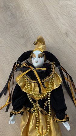 Porcelain Mardi Gras Doll