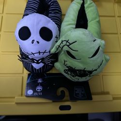 The Nightmare Before Christmas Oogie And Jack Glow In The Dark Slippers. 11/12