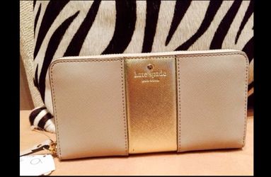 Kate Spade Pebble and Metallic Gold Wallet - Authentic!