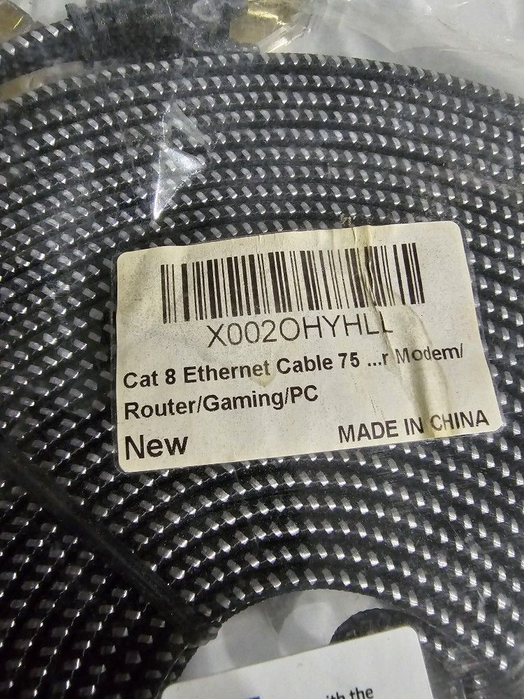 Ethernet Cable Cat 8 75 Ft New.