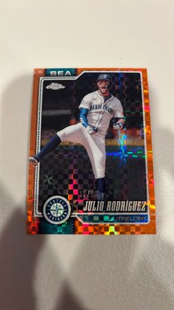Julio Rodriguez Topps Chrome Orange Prizm Card 17/25