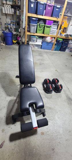 Bowflex selecttech 552 dumbells and Bowflex Bench 