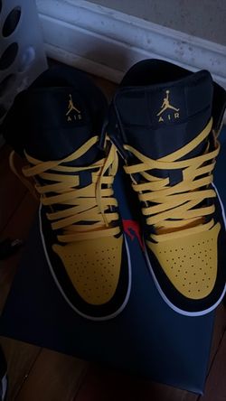 Air Jordan 1 Mid Yellow Black Sneakers