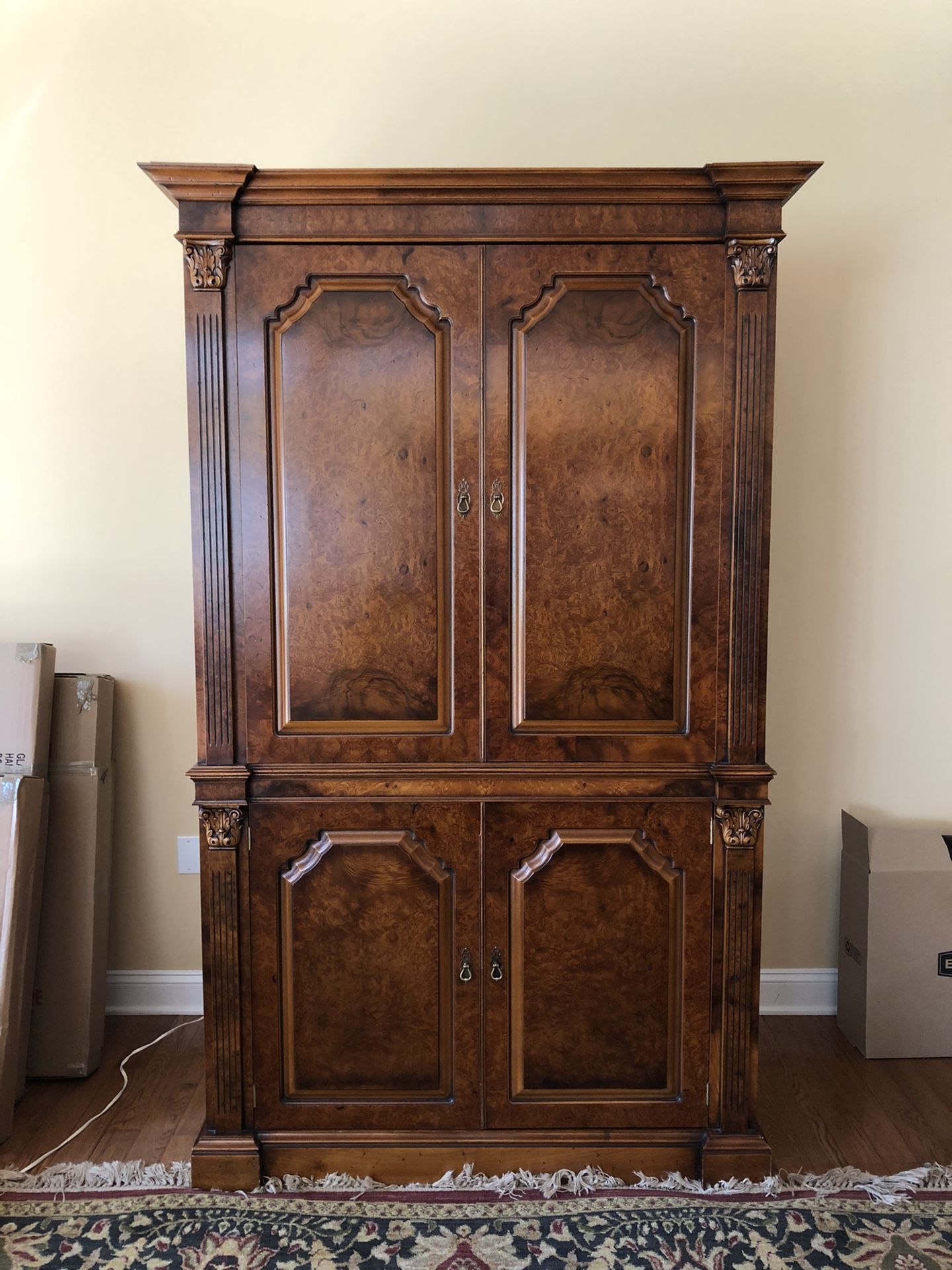 Solid Wood Armoire Entertainment Stand