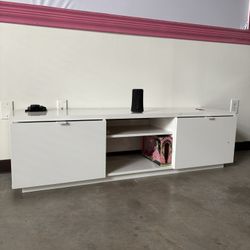Modern White TV Console / Media Stand with Storage
