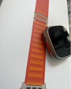 Apple Watch Ultra with Orange Alpine Loop