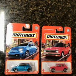 Matchbox Diecast Cars Toy Racing Sport Mini 2019 Fiat 500 Turbo 1976 Honda CVCC 