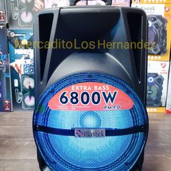 12" Bluetooth Speaker - 6800w - Nuevas En Caja - Long Battery 🔋 - 
