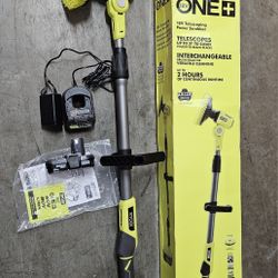 RYOBI ONE+ 18V Cordless Telescoping Power Scrubber P4500 comes w/battery and charger 