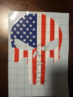 Traditional American Flag punisher car sticker