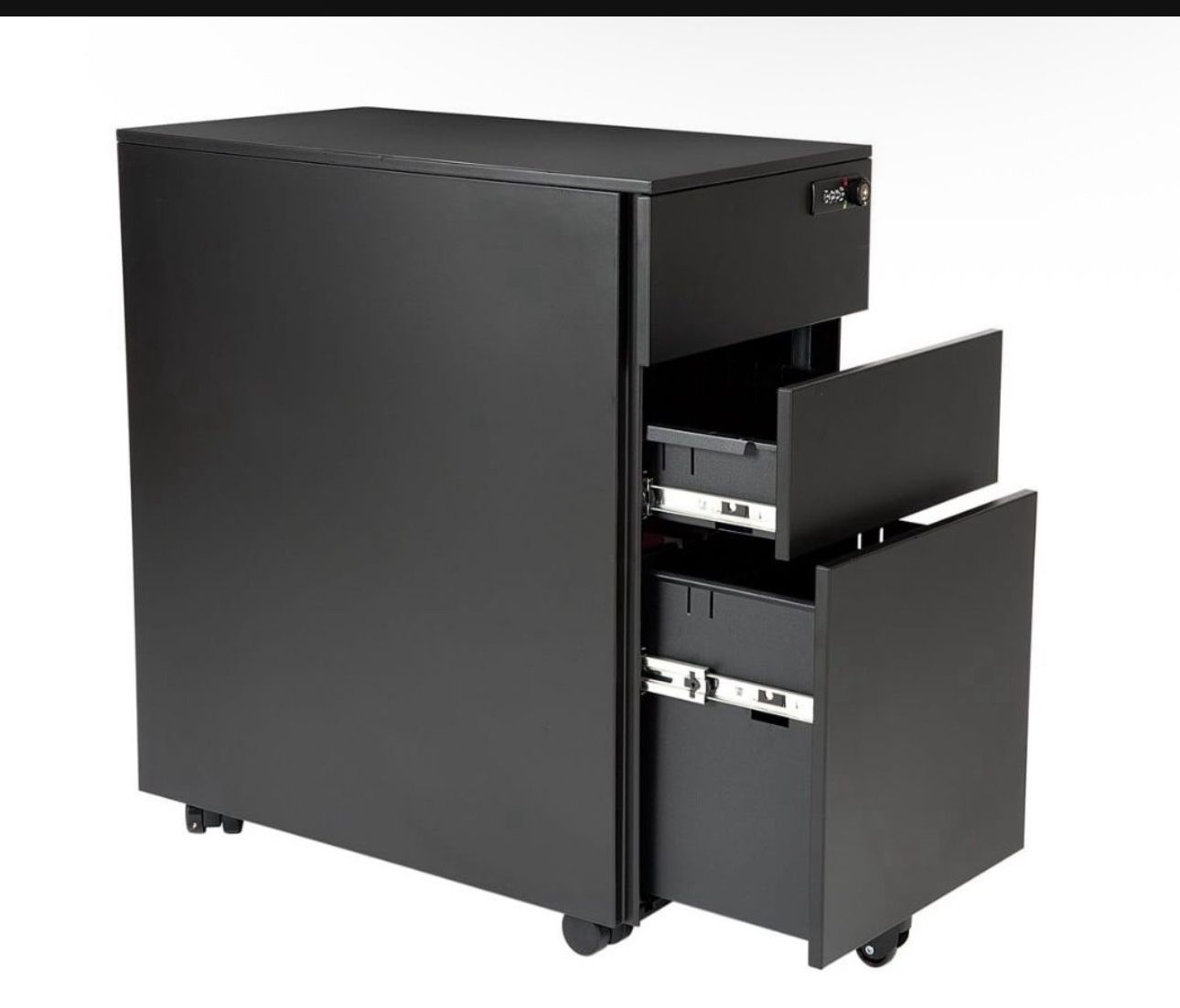 3 Drawer Steel Pedestal Filing Cabinets with Combination Lock 12”x 20.5”x 23.6” h