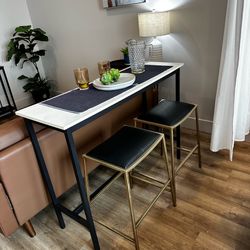 Dining table and stools