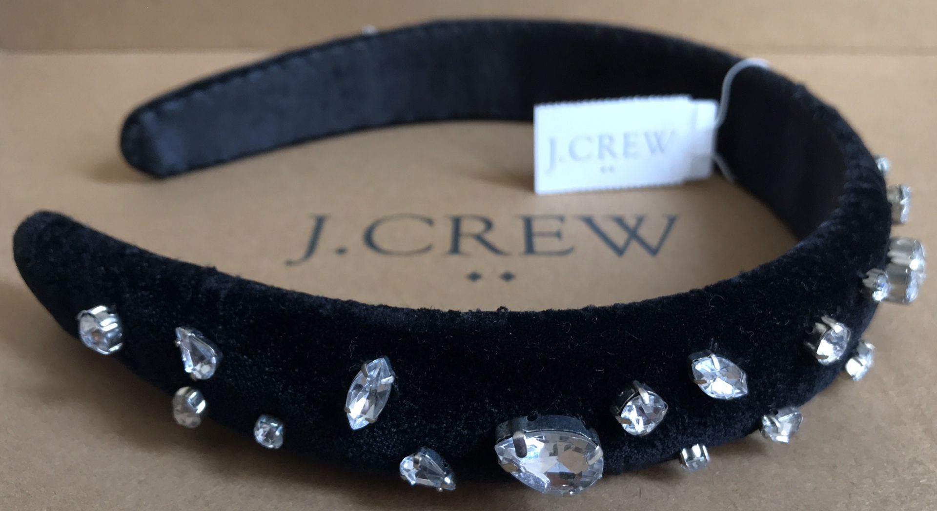 (NEW) WOMEN’S J.CREW FACTORY VELVET CRYSTAL PUFF HEADBAND - SIZE: OS (ONE SIZE)