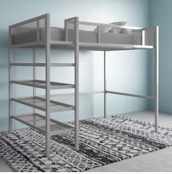 Storage Loft Bed With Book Case. NO MATTRESS