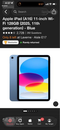 iPad blue a16