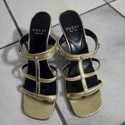 Gucci Horsebit Metallic Gold Leather Sandals $920