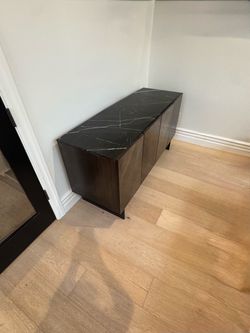 Cb2 Suspend 57" Charcoal Wood Media Console