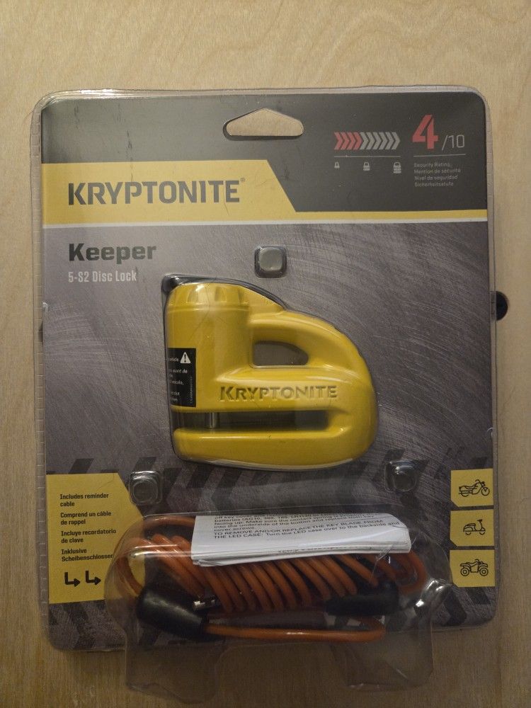 Kryptonite 000884 Keeper 5s Yellow Disc Lock