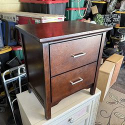 Brown Wood Nightstand 