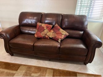 Brown Leather sofa and matching chair lounger