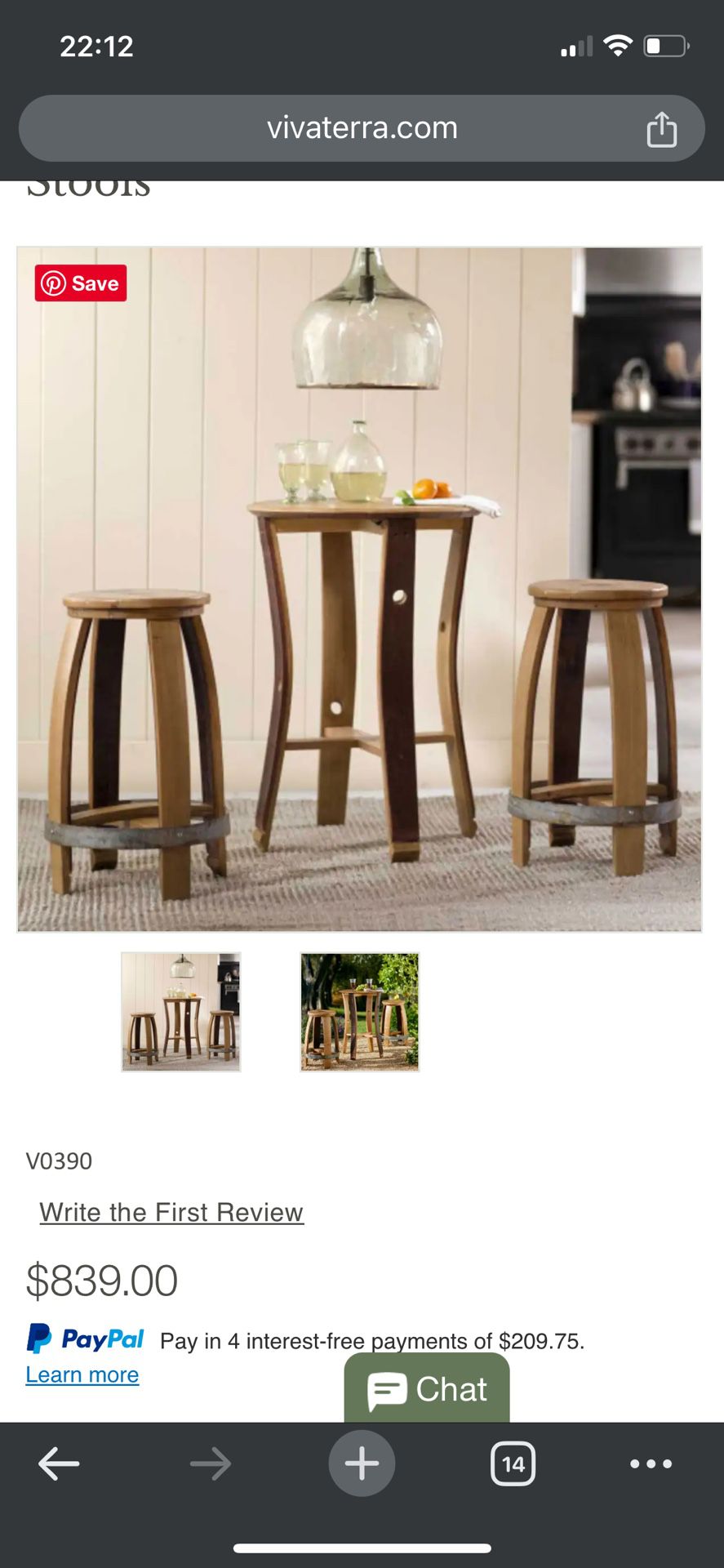 Barrel Stave Set Of Table And 2 Stools