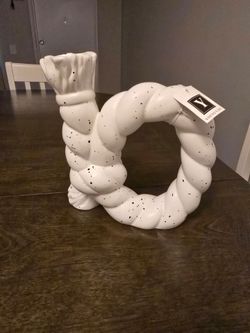 Brand New Speckled Twisted Knot Ceramic Vase