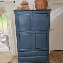 Blue Solid Wood Cabinet