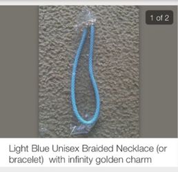 Bracelet or necklace light blue with infinity charm