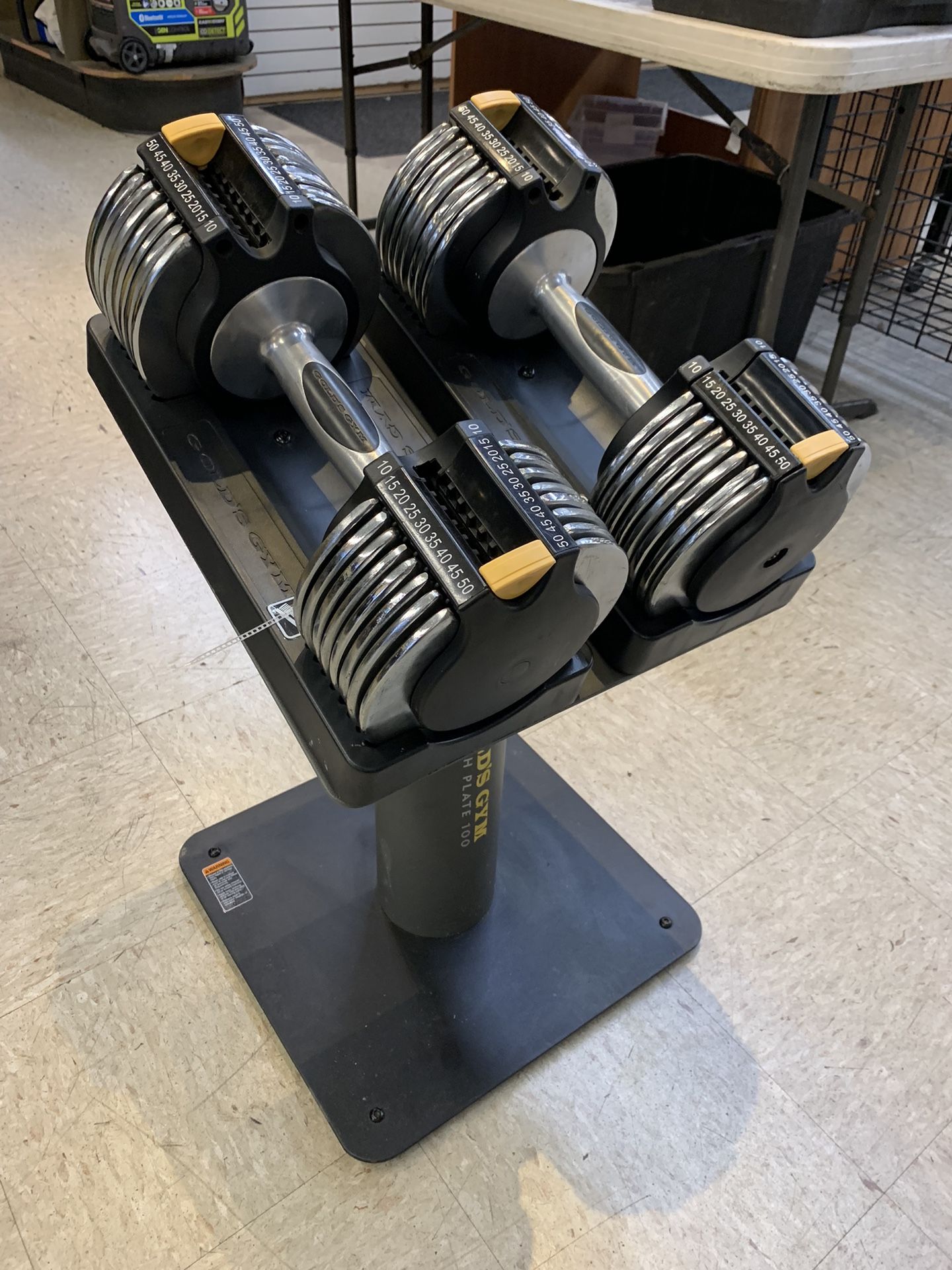 Golds Gym Nordictrack Switch Plate 100lb Dumbbells With Stand