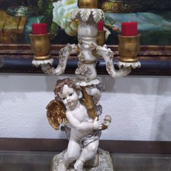 Antique Angel Candel Holder Great Condition 