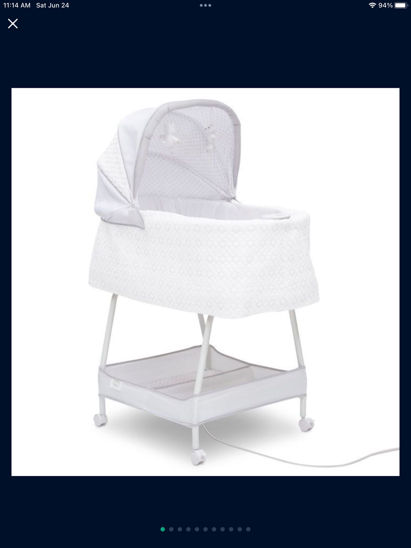 NEW Simmons Silent Auto Gliding Elite Bassinet